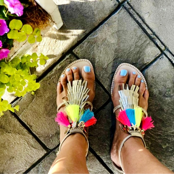 Lilly Pulitzer NWT Zoe Sandals Gold Metallic Size 7, 9.5 M - Picture 8 of 16